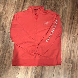 Vineyards men’s quarter zip shep shirt coral/red